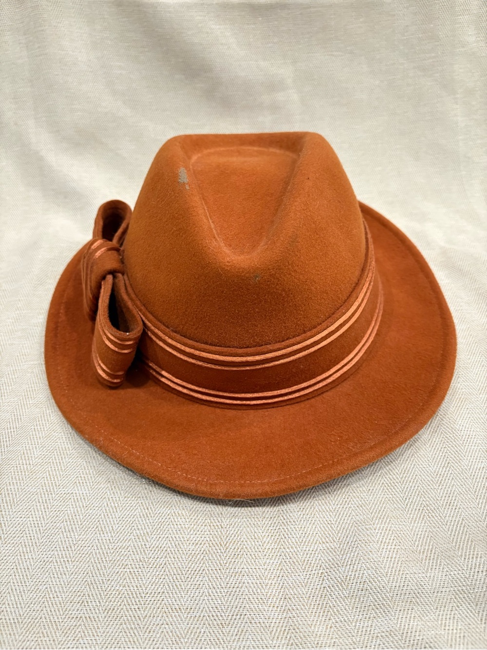Adolfo II 100% wool Fedora Hat with Ribbon Trim made in USA - Picture 4 of 9